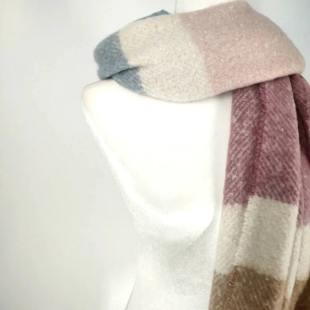 Inc Unisex Multi Colored Fringe Scarf